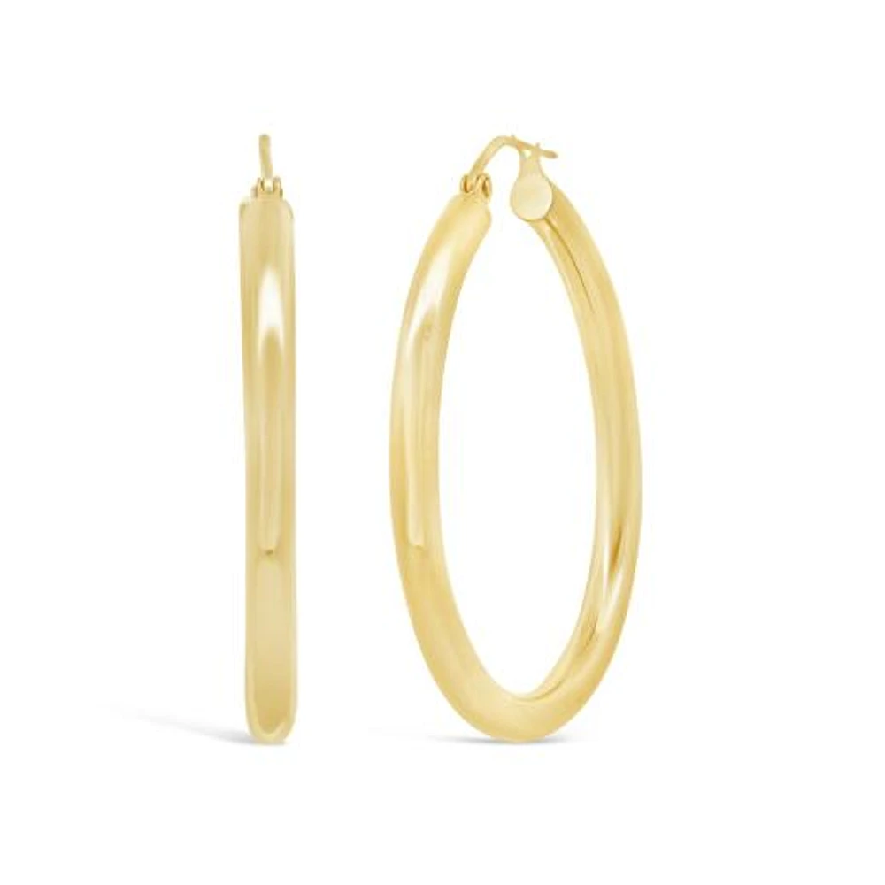 14K Yellow Gold 35mm Hoop Earrings