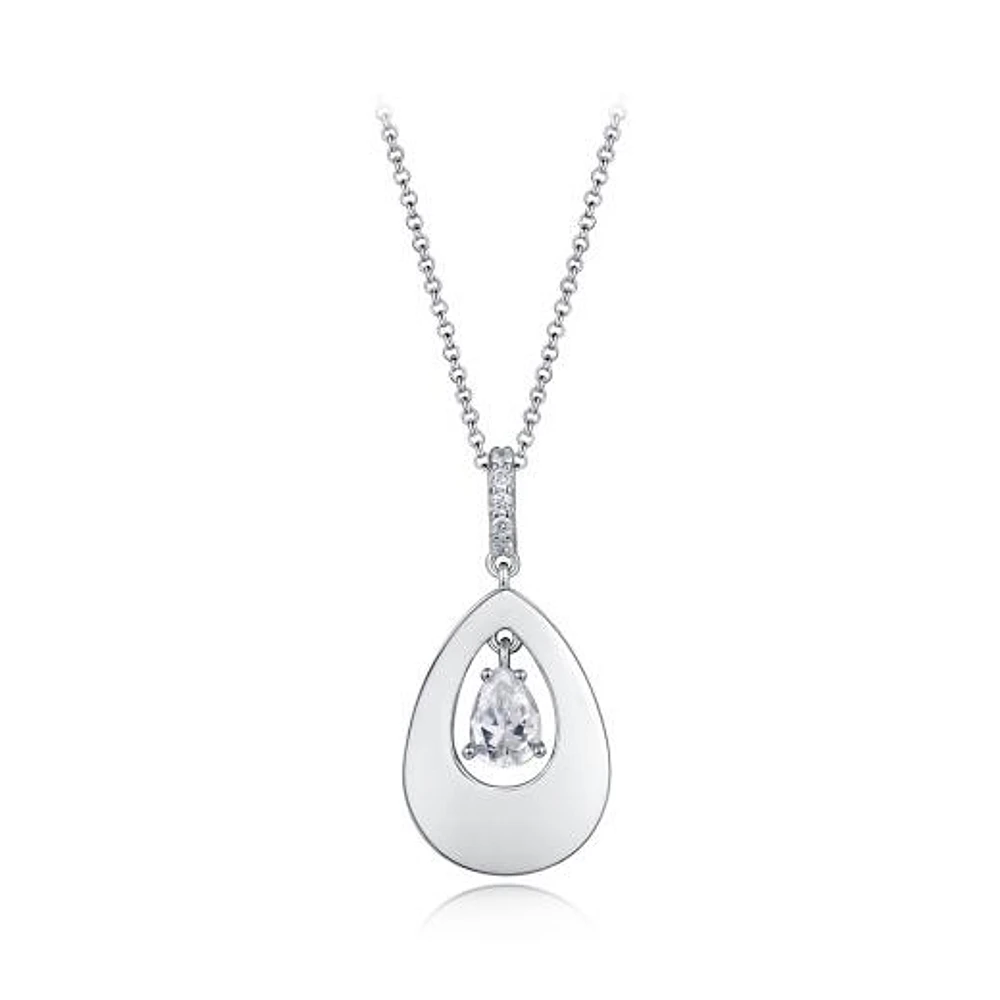 Sterling Silver Cubic Zirconia Dancing 19" Pendant