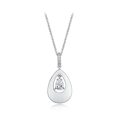 Sterling Silver Cubic Zirconia Dancing 19" Pendant