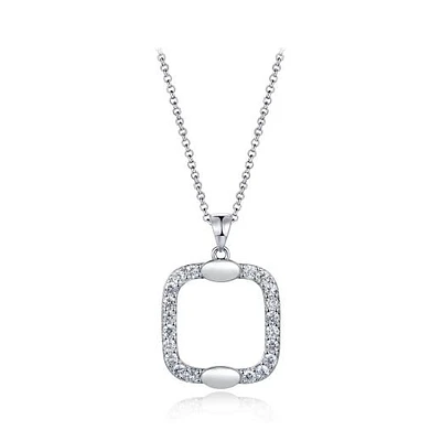 Sterling Silver Cubic Zirconia Open 19" Pendant