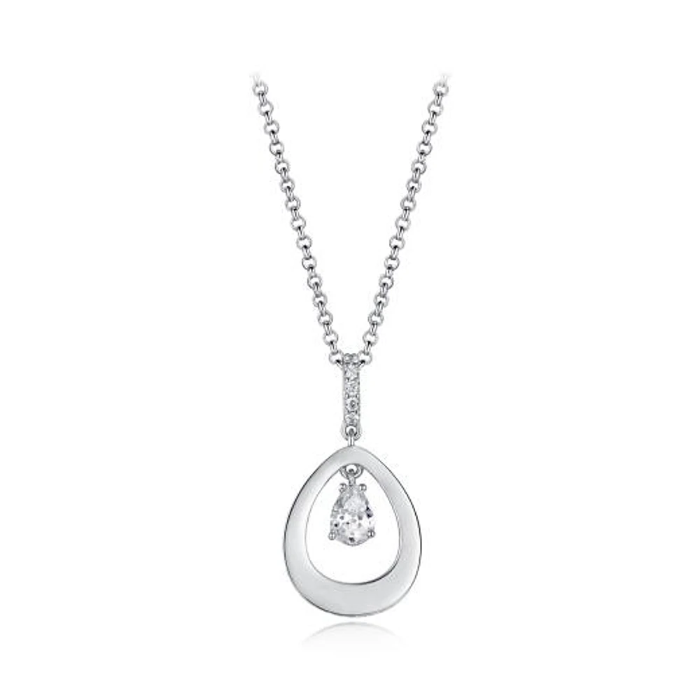 Sterling Silver Cubic Zirconia Dancing 19" Pendant