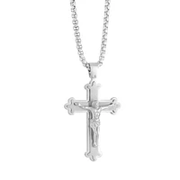 Stainless Steel 24" Jesus Cross Necklace