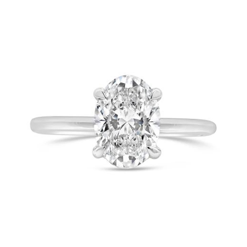 New Brilliance Lab Grown 2.08CTW Oval Diamond Solitaire Ring in 14K White Gold