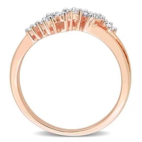 Julianna B Rose Plated Sterling Silver 0.17CTW Diamond Band