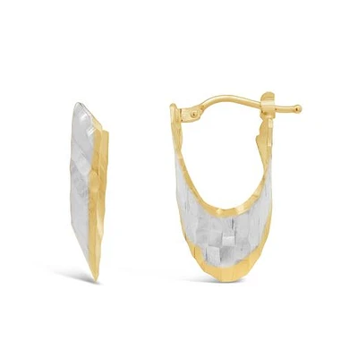 10K Yellow Textured Hoop Earring