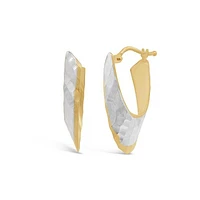 10K Yellow Textured Hoop Earring