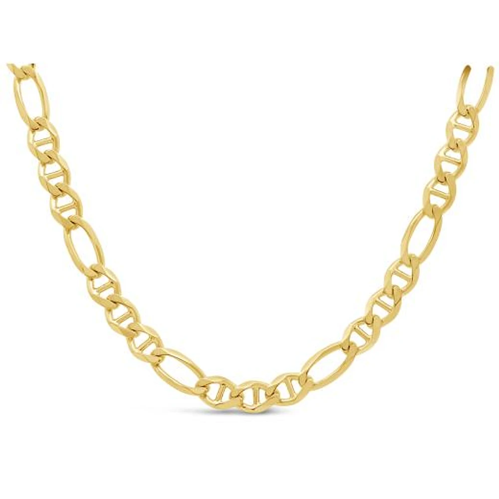 10K Yellow Gold 4.8MMSolid Diamond Cut Figarucci 22" Chain