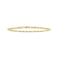 10K Yellow GoldSolid Diamond Cut Figarucci 8.5" Bracelet