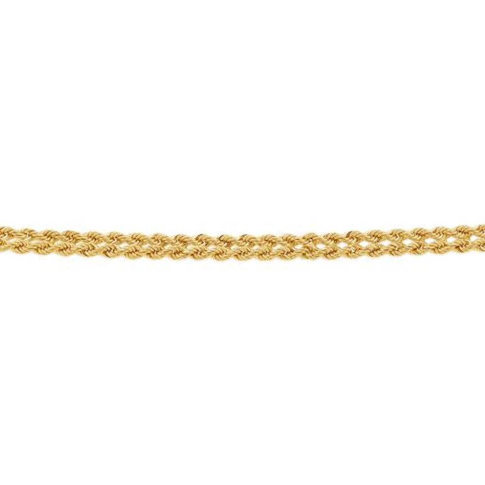 10K Yellow Gold 18" Semi Solid Double Rope Chain
