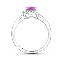 Sterling Silver Created Pink & Created White Sapphire Ring