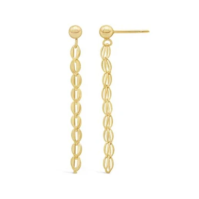 10K Yellow Gold Chain Drop Earrings