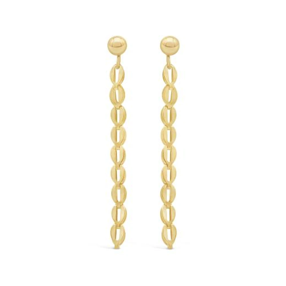 10K Yellow Gold Chain Drop Earrings