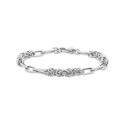 Sterling Silver 7" Byzantine Paperclip Bracelet