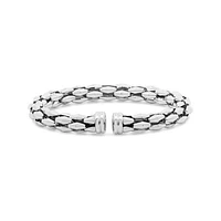 Sterling Silver Fancy Link Cuff Bracelet