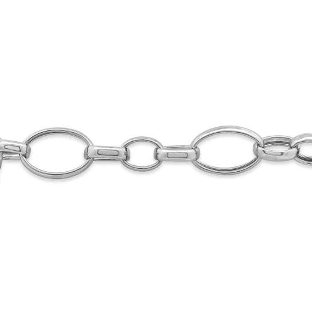 Sterling Silver 7.5" Puffed Heart Bracelet