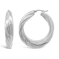 Sterling Silver Large Hoop Earring