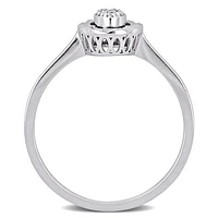 Julianna B 14K White Gold 0.05CTW Diamond Oval Fashion Ring