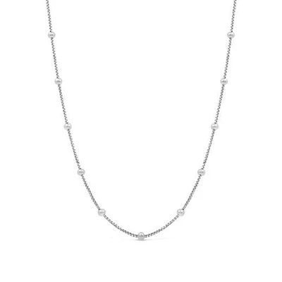 Sterling Silver 18" 2mm Bead Station Chain