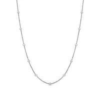 Sterling Silver 2mm Bead Station 18" Chain