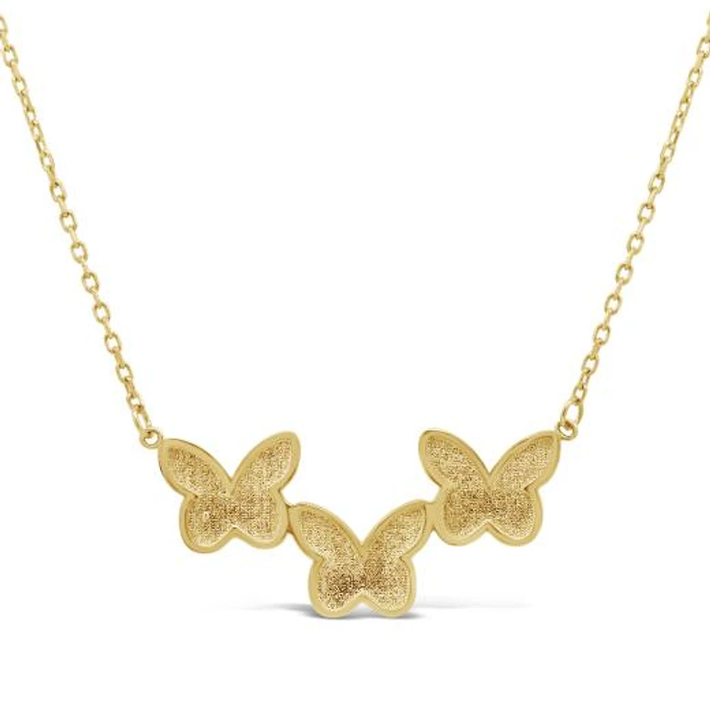 10K Yellow Gold Butterfly 17" Necklace