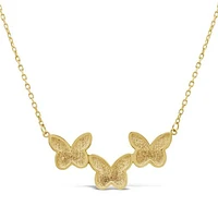 10K Yellow Gold Butterfly 17" Necklace