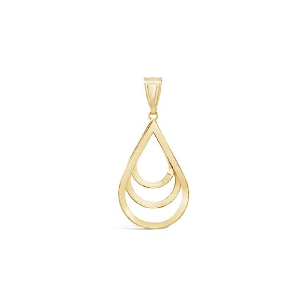 10K Two Tone Gold Pear Shape Pendant