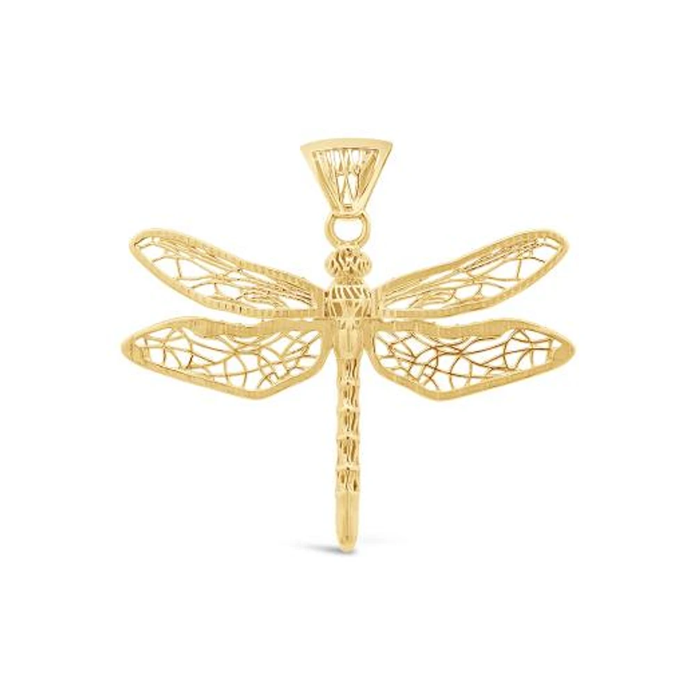 10K Yellow Gold Dragonfly Pendant