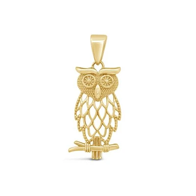 10K Yellow Gold Owl Pendant