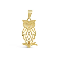 10K Yellow Gold Owl Pendant