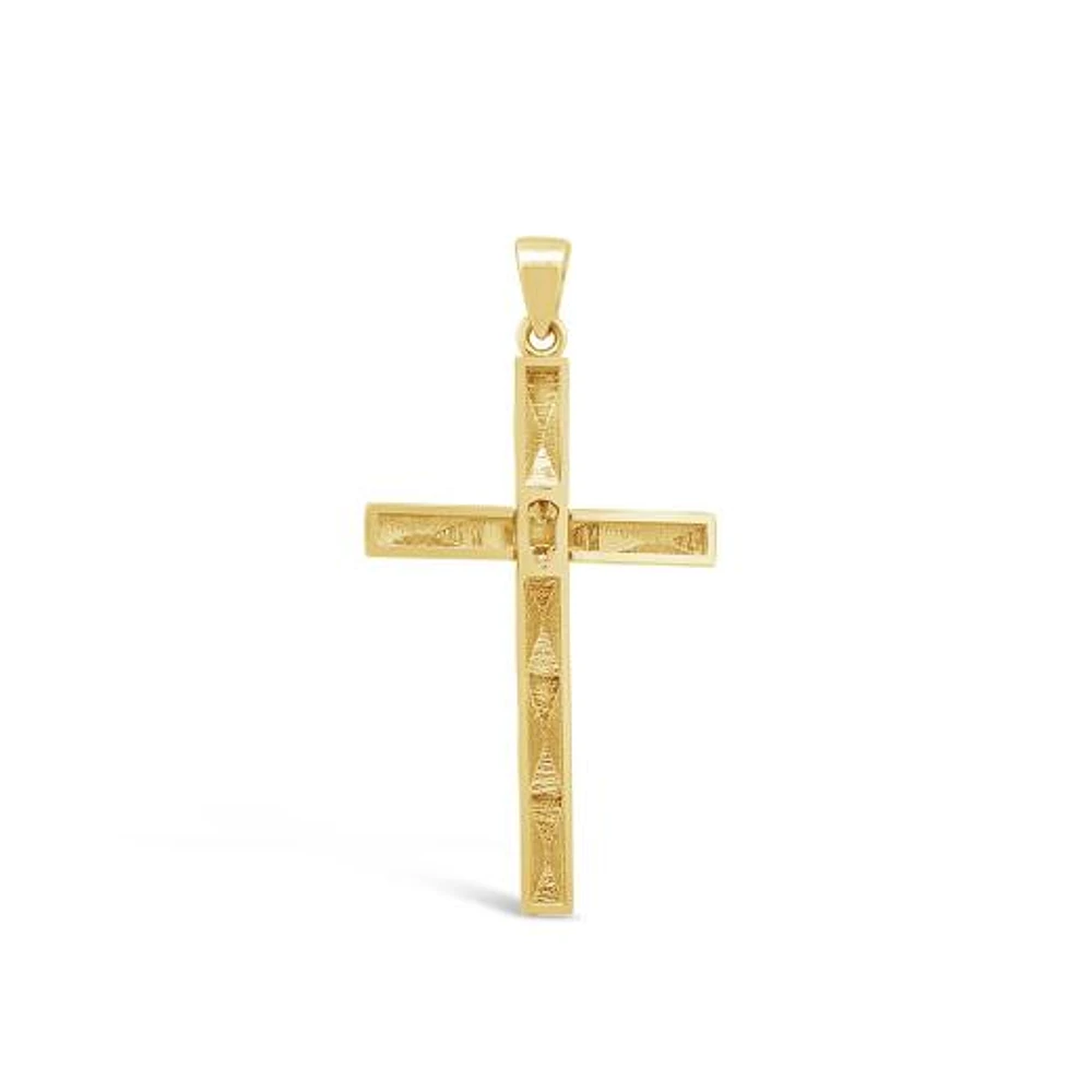 10K Two Tone Gold Cross Pendant