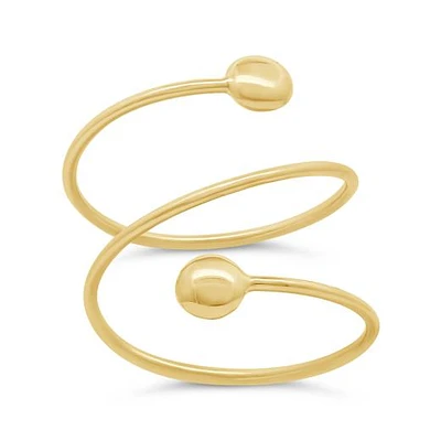 10K Yellow Gold Corkscrew Ball Ring