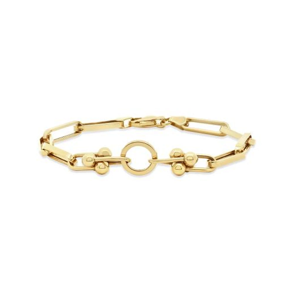 14K Yellow Gold Open Link 7.5" Bracelet