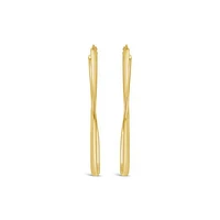 14K Yellow Gold Diamond Shape Hoop Earring