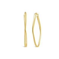 14K Yellow Gold Diamond Shape Hoop Earring