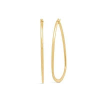 14K Yellow Gold Triangular Shaped Hoop Earring