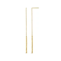 10K Yellow Gold Diamond Cut Mirror Chain Earrings