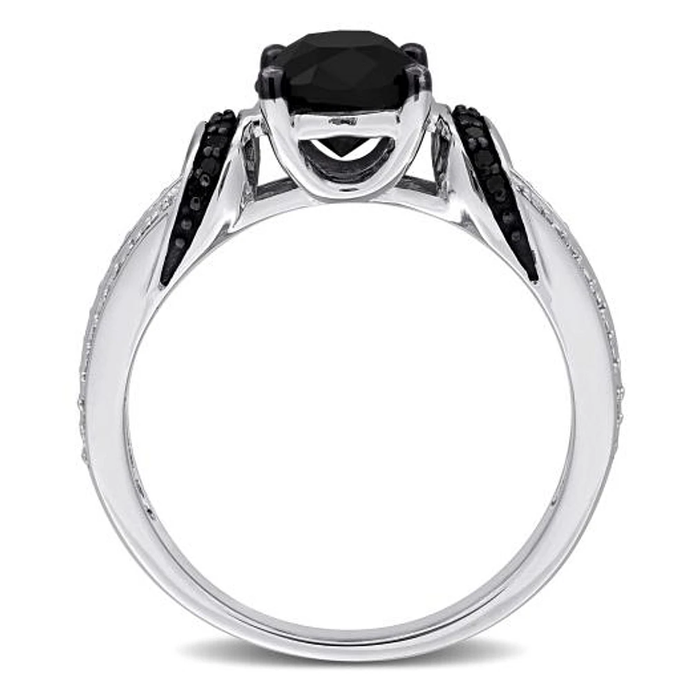 Julianna B 14K White Gold 2.25CTW Black Oval Diamond Fashion Ring