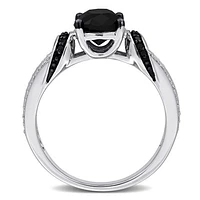 Julianna B 14K White Gold 2.25CTW Black Oval Diamond Fashion Ring