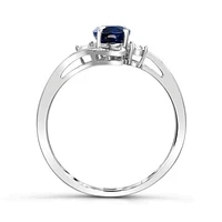 10K White Gold Sapphire & Diamond Ring