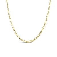 10K Yellow Gold 3.5mm Diamond Cut Figaro 22" Chain