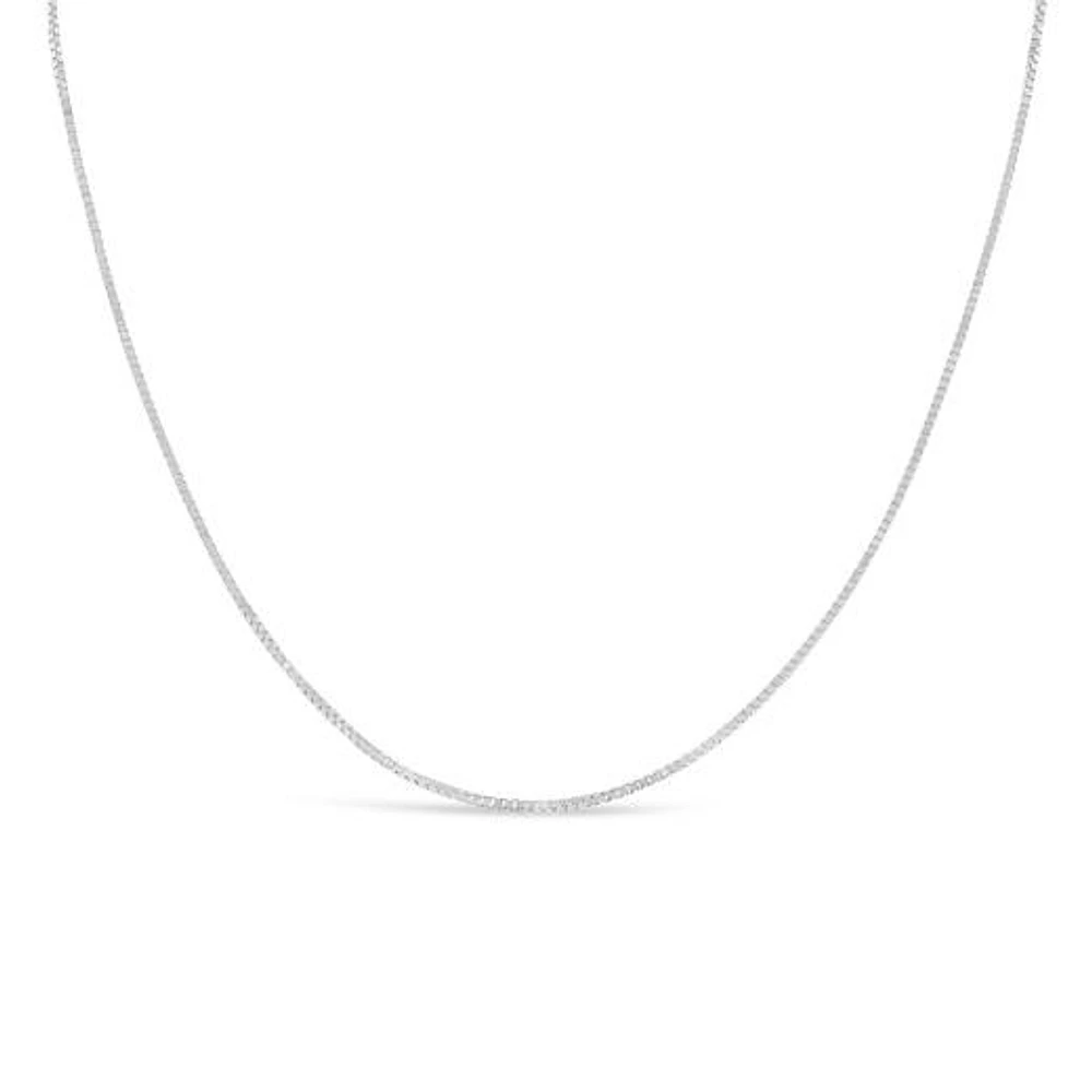 10K White Gold 20" 0.8mm Box Chain