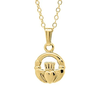 14K Gold Filled Children's Claddagh 15" Pendant