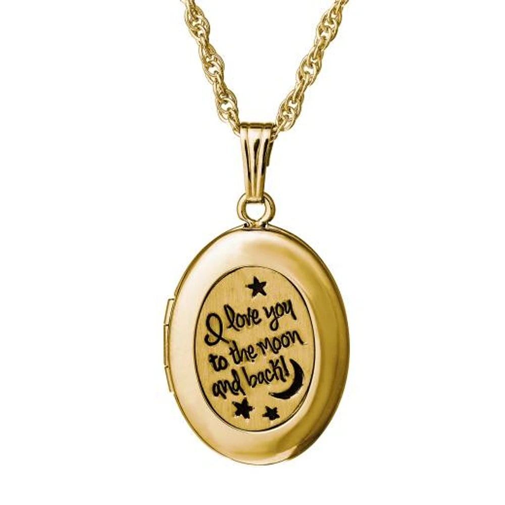 14K Gold Filled "I Love You To The Moon & Back" 18" Locket