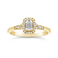 Glacier Fire Emerald Cut Canadian 0.44CTW Engagement Ring in 14K Yellow Gold