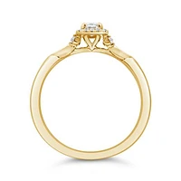 Glacier Fire Emerald Cut Canadian 0.44CTW Engagement Ring in 14K Yellow Gold