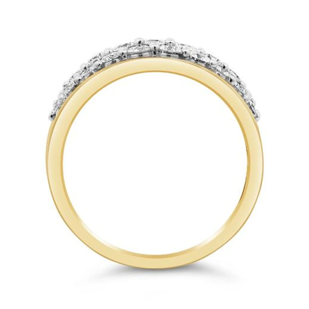 Glacier Fire Canadian 1.00CTW Diamond Anniversary Ring in 10K Yellow Gold