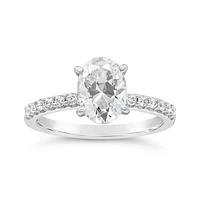 New Brilliance Oval Lab Grown 1.70CTW Diamond Bridal Ring in 14K White Gold