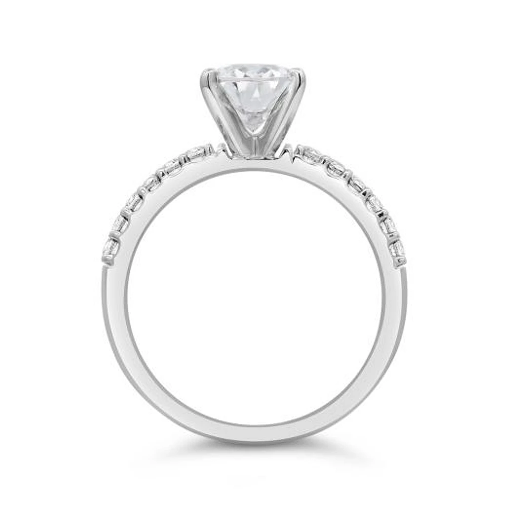 New Brilliance Oval Lab Grown 1.70CTW Diamond Bridal Ring in 14K White Gold