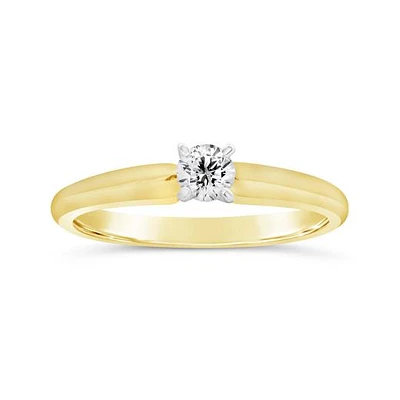 0.20CT Diamond Solitaire Ring in 14K Yellow and White Gold