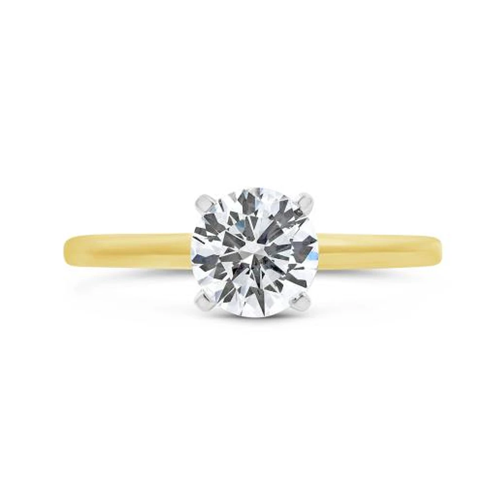 New Brilliance Lab Grown 1.00CT Diamond Solitaire Ring in 14K Yellow Gold